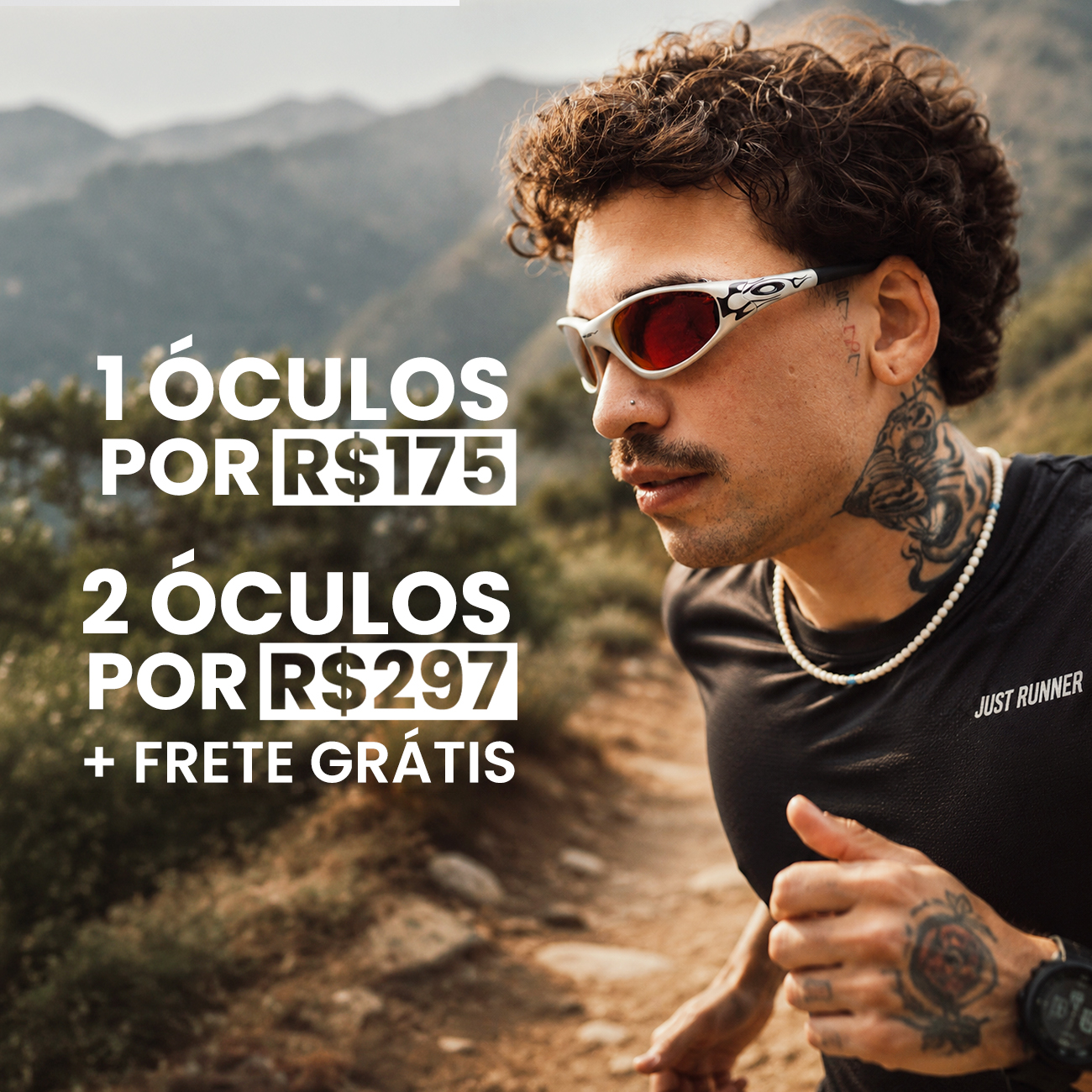 Oferta Progressiva — 1 óculos por R$175, 2 por R$297